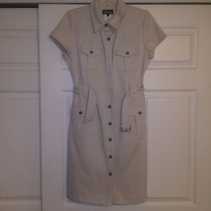 Sweet- Khaki Button Down Dress